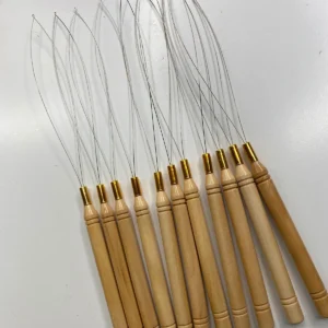 Bamboo handle clip for hair extensions