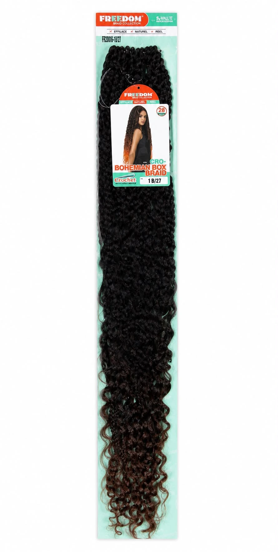 Boho Braids-codite amestecat cu bucle 100 gr, 71 cm, culoare T1B/27 - imagine 2