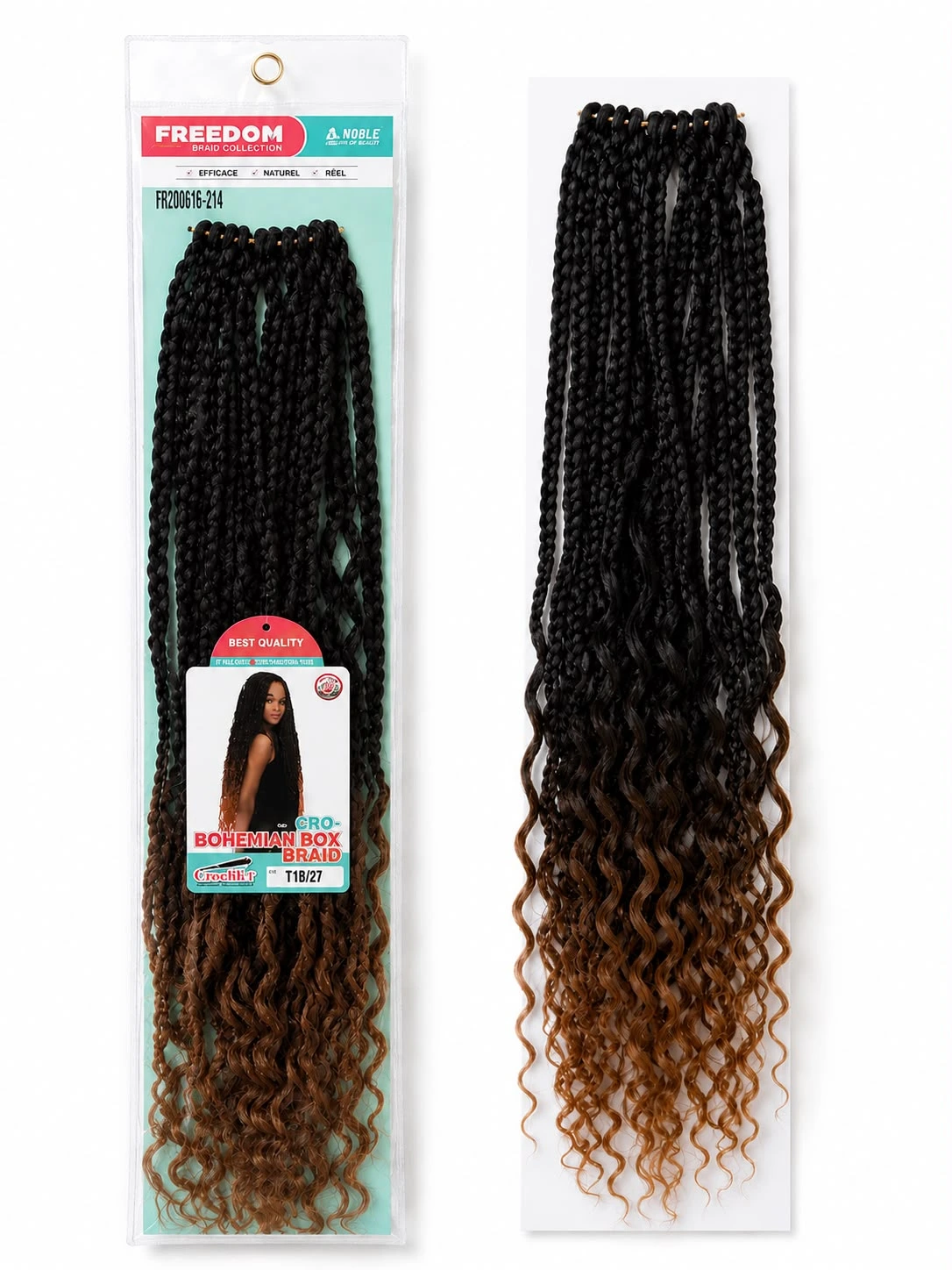 Boho Braids-codite amestecat cu bucle 100 gr, 71 cm, culoare T1B/27